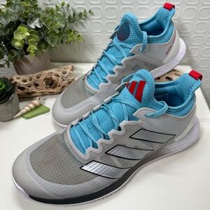 adidas adizero Ubersonic 4 Clay Metal Grey Silver Preloved Blue Women’s Sz 9.5